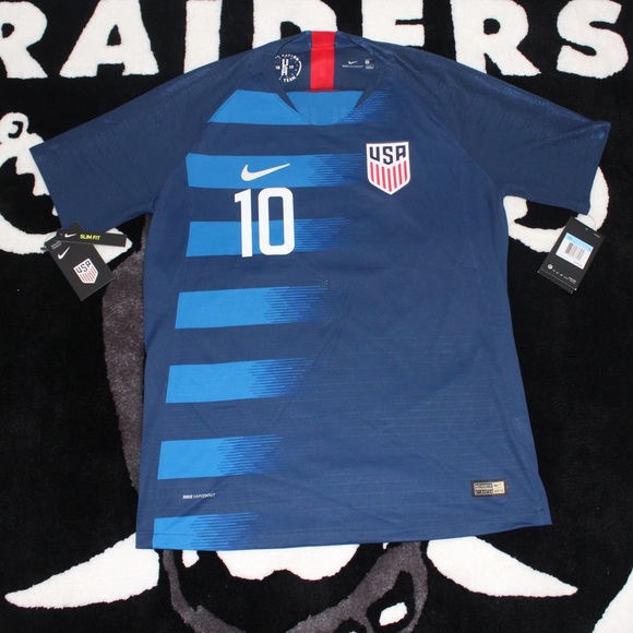 Men's Nike Navy/Blue USMNT 2018 Away Christian Pulisic Jersey - Picture 2 of 12